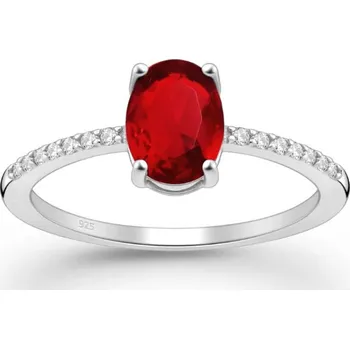 Prsten Stříbrný prsten Jasma ČERVENÝ 57