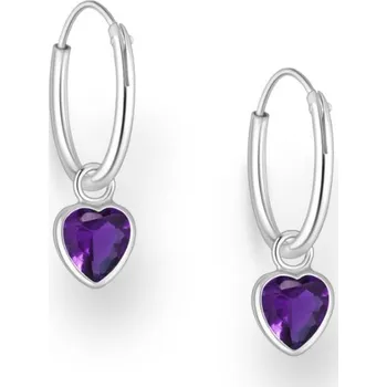 Náušnice Stříbrné náušnice Ellie FIALOVÉ