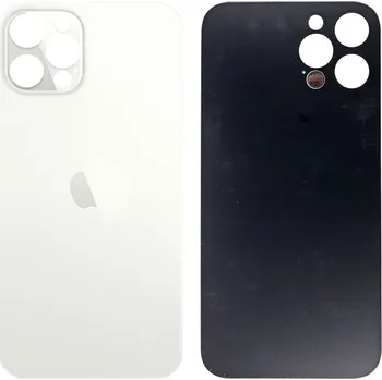 Náhradní kryt pro mobilní telefon Apple iPhone 12 Pro - zadní sklo krytu se zvětšeným otvorem na kameru (Silver)