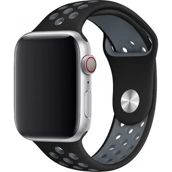Řemínek na hodinky Řemínek pro Apple Watch (42/44/45 mm) Sport, black-Grey (velikost L)