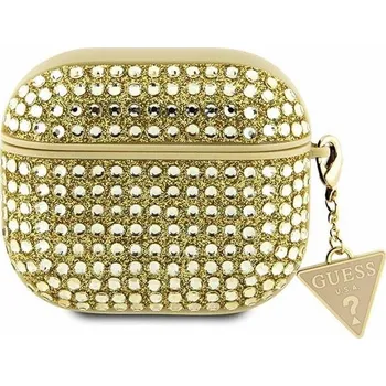 Náhradní kryt pro mobilní telefon Kryt Guess Case Apple AirPods 3 Gua3Hdgtpd (Rhinestone Triangle Charm) gold