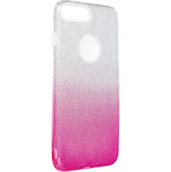 Náhradní kryt pro mobilní telefon Kryt Forcell Shining Case iPhone 7 Plus / 8 Plus průhledný/růžový