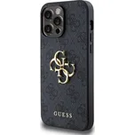 Guess PU 4G Metal Logo Zadní Kryt pro iPhone 14 Pro Max Šedá