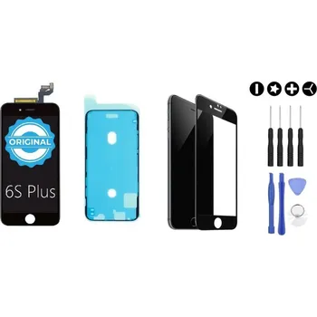 MULTIPACK - Original černý LCD displej iPhone 6S Plus + lepidlo na LCD (lepení pod displej) + 3D ochranné sklo + sada nářadí