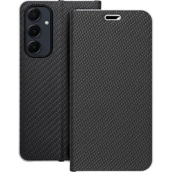 Náhradní kryt pro mobilní telefon Obal LUNA Book Carbon Samsung Galaxy A55 5G černý