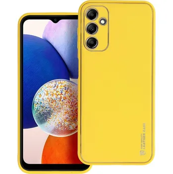Náhradní kryt pro mobilní telefon Kryt LEATHER Case Samsung Galaxy A14 5G / A14 4G žluté