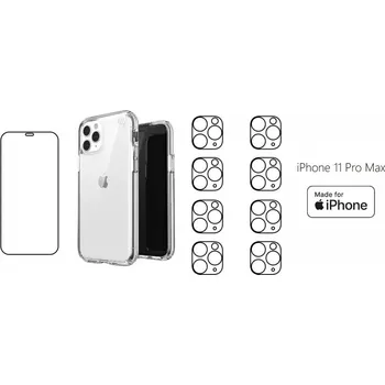 Náhradní díl pro mobilní telefon START PACK - hydrogelová ochranná fólie + 8ks fólie na zadní kameru + průhledný kryt pro iPhone 11 Pro Max