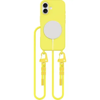 Náhradní kryt pro mobilní telefon Kryt se šňůrkou na krk/popruhem na tělo Tech-Protect Magnecklace Magsafe iPhone 16 Canary Yellow