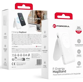 Powerbanka Powerbanka Forcell F-Energy F10K2 Magstand Powerbank s Magsafe Pd Qc3.0 5A 20W 10 000 mAh white