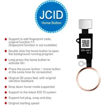 Náhradní díl pro mobilní telefon Apple iPhone 7, 7 Plus, 8, 8 Plus, SE 2020, SE 2022 - JC 6. generace 3D Touch - home button - tlačítko Home s funkcí zpět (Rose Gold)