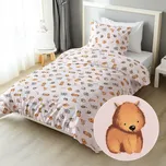 Dětské bavlněné ložní povlečení Sandra SA-533 Australská zvířátka na růžovém Jednolůžko 140x200 a 70x90 cm