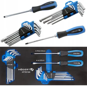 Vrták Vložka do vozíku na nářadí Hoegert Technik HT7G134, 20 dílů