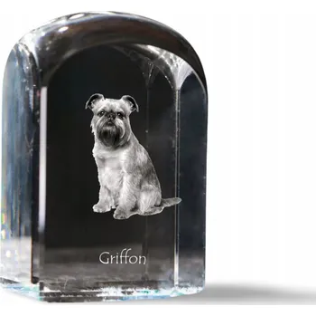 Obraz Bruselský grifonek - fotografie v křišťálu, suvenýr, těžítko na papír