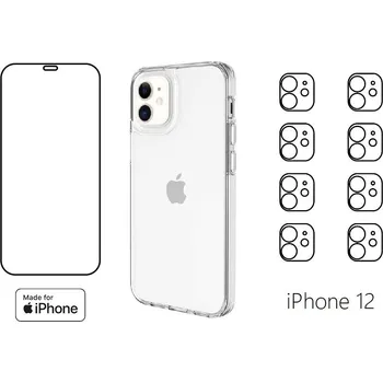 Náhradní díl pro mobilní telefon START PACK - hydrogelová ochranná fólie + 8ks fólie na zadní kameru + průhledný kryt pro iPhone 12