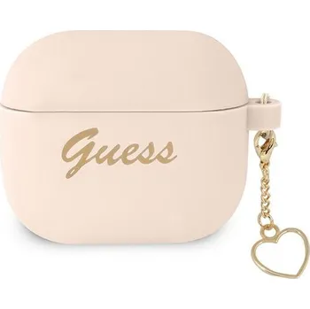 Náhradní kryt pro mobilní telefon Kryt Guess Case Apple AirPods 3 Gua3Lschsp (Silicone Charm Heart Collection) Pink