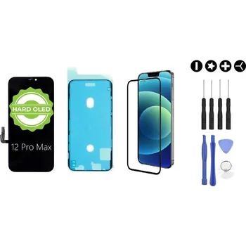 MULTIPACK - OLED displej iPhone 12 Pro Max + lepení pod displej + 3D ochranné sklo + sada nářadí
