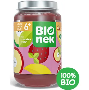 Dětská výživa BIOnek Ovocný příkrm Jablko, Jahoda a Banán