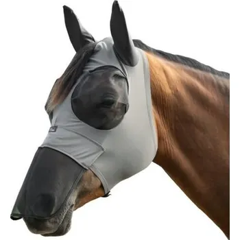 Vybavení pro koně HKM Maska proti hmyzu Elastic HKM, s ochranou uší a nozder, mud grey SHETTY
