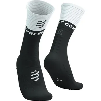Pánské ponožky Kompresní ponožky Compressport Mid Compression Socks V2.0 - Black/White Velikost: EU 35-38