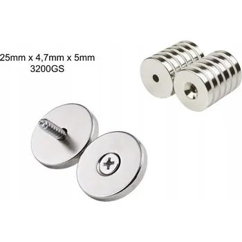 Dekorativní magnet Magnet magnet Kulatý 25 mm x 4,7 mm s otvorem 5 mm 3200 GS