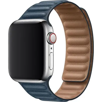Kožený řemínek Leather Link pro Apple Watch (38/40/41 mm) dark Blue