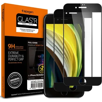 Telefonní příslušenství 2ks v balení, set ochranných skel Spigen Glass Fc 2-Pack iPhone 7 / 8 / SE 2020 / 2022 black