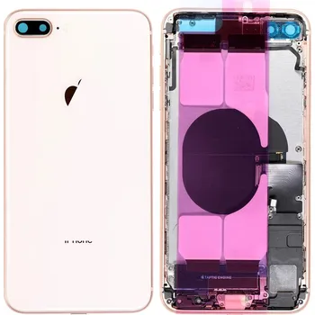 Náhradní kryt pro mobilní telefon iPhone 8 Plus - Zadní housing s předinstalovanými díly (Gold)