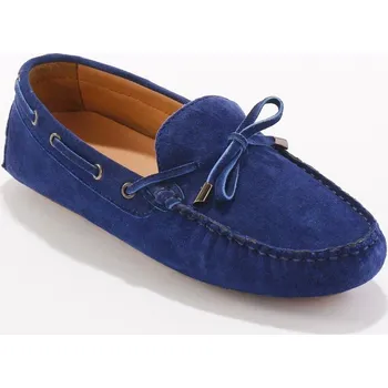 Dámské mokasíny Kožené mokasíny s ozdobnými šňůrkami modrá 36