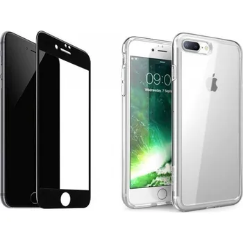 Náhradní díl pro mobilní telefon 2PACK - 3D černý ochranné sklo + průhledný kryt pro iPhone 7 Plus/8 Plus