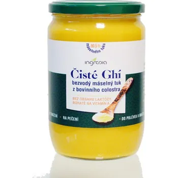 Přepuštěné máslo Ingredia Čisté Ghí - přepuštěné máslo z colostra 595 g