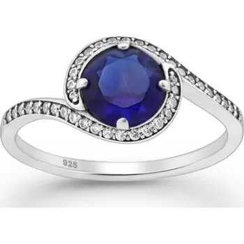 Prsten Stříbrný prsten Mia MODRÝ 54