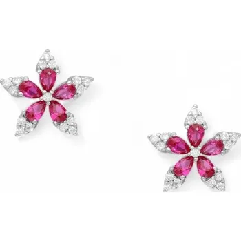 Náušnice Stříbrné náušnice Darya RŮŽOVÉ