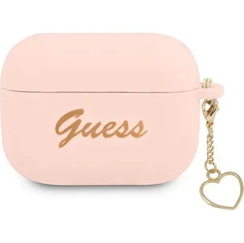 Náhradní kryt pro mobilní telefon Kryt Guess Case Apple AirPods Pro Guaplschsp (Silicone Charm Heart Collection) Pink