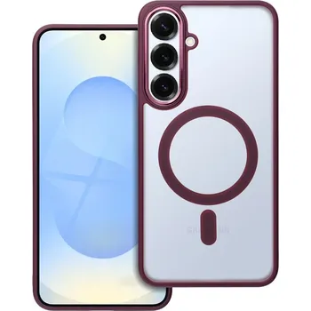 Náhradní kryt pro mobilní telefon Kryt Matte Mag Cover Case s Magsafe Samsung Galaxy S25 Plus Plum red