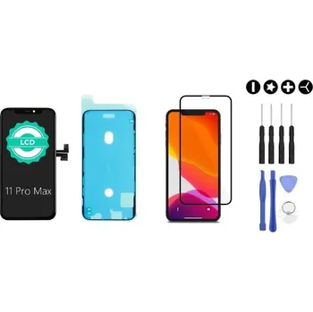 MULTIPACK - LCD displej iPhone 11 Pro Max + lepení pod displej + 3D ochranné sklo + sada nářadí