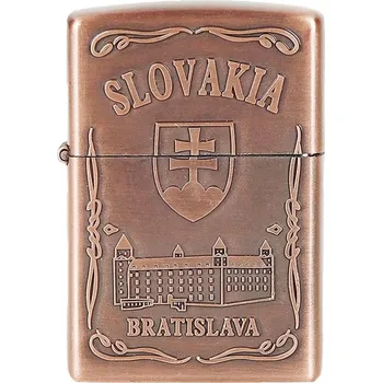 Zapalovač Zapalovač Slovakia benzínový měděná patina (Kovový zapalovač na benzín)