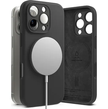 Náhradní kryt pro mobilní telefon Kryt Ringke Silicone Magnetic Magsafe iPhone 16 Pro black