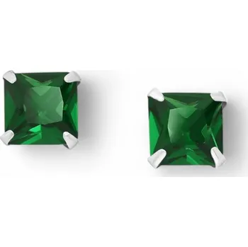 Náušnice Stříbrné náušnice Farah ZELENÉ