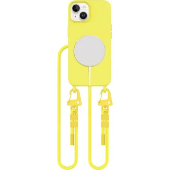 Náhradní kryt pro mobilní telefon Kryt se stahovací šňůrkou/poutkem na tělo Tech-Protect Magnecklace Magsafe iPhone 13 Canary Yellow