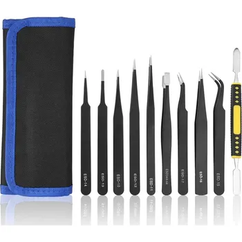 Kosmetická pinzeta Sada antistatických pinzet ESD z nerezové oceli 10v1