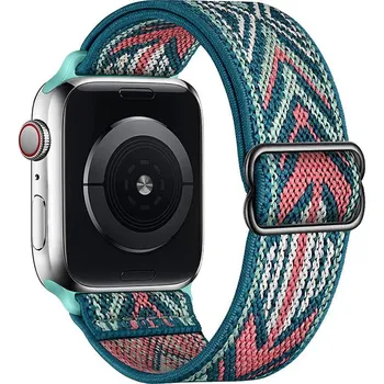 Řemínek na hodinky Scrunchie řemínek pro Apple Watch (42/44/45mm) Bohemia Pin Green