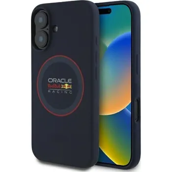 Náhradní kryt pro mobilní telefon Kryt Redbull Case iPhone 16 Plus s Magsafe Rbhmp16M24Siilvr (Silicone red Ring) navy
