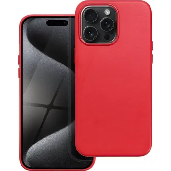 Náhradní kryt pro mobilní telefon Kožený Kryt Mag Cover iPhone 15 Pro Max červený