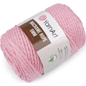 Příze Pletací příze Macrame Rope Ø5 mm 500 g rozčesávací Varianta: 21 (762) růžová světlá, Balení: 1 ks