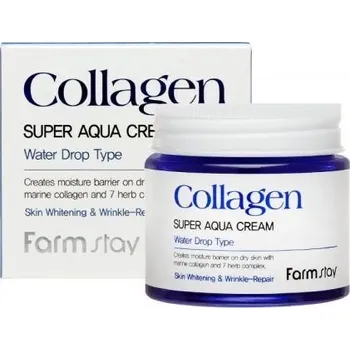 Pleťový krém FarmStay Collagen Super Aqua Cream kolagenový intenzivní hydratační krém Kapka vody 80ml