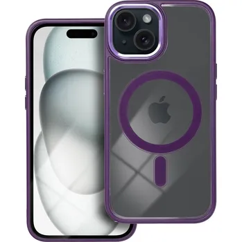 Náhradní kryt pro mobilní telefon Barva krytu Edge Mag Cover s MagSafe iPhone 15 tmavě fialová