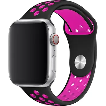 Řemínek na hodinky Řemínek pro Apple Watch (42/44/45 mm) Sport, black-Pink (velikost S)