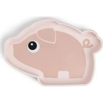 Talíř Done by Deer Silikonový talíř Stick and Stay Pigee