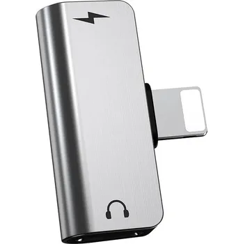 Hoco adaptér konektor - duální Lightning LS24 stříbrný