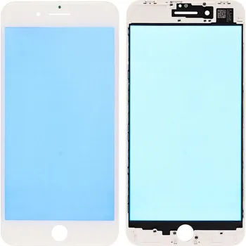Náhradní kryt pro mobilní telefon Oleofobní náhradní bílé přední sklo s rámem na iPhone 8 Plus